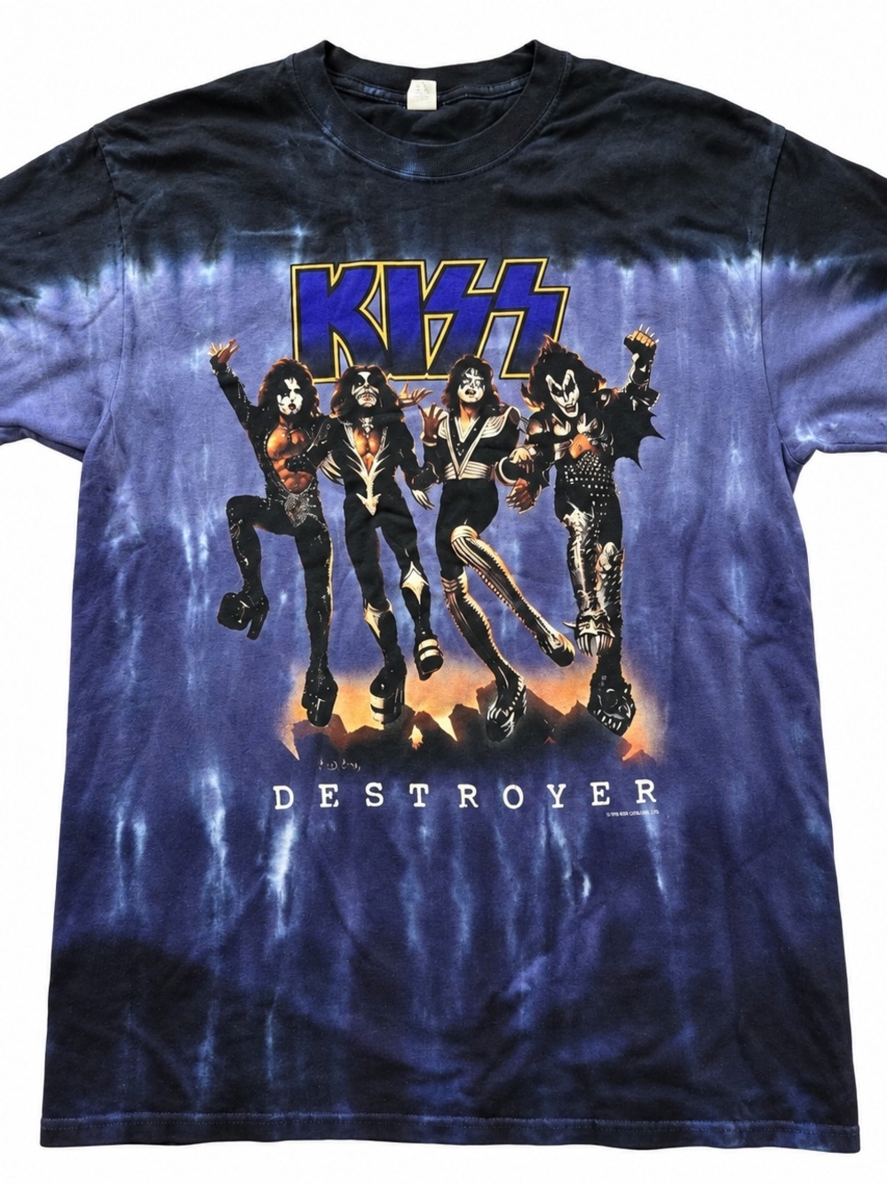 KISS Blue Tie-Dye Graphic Tee - Men's XL